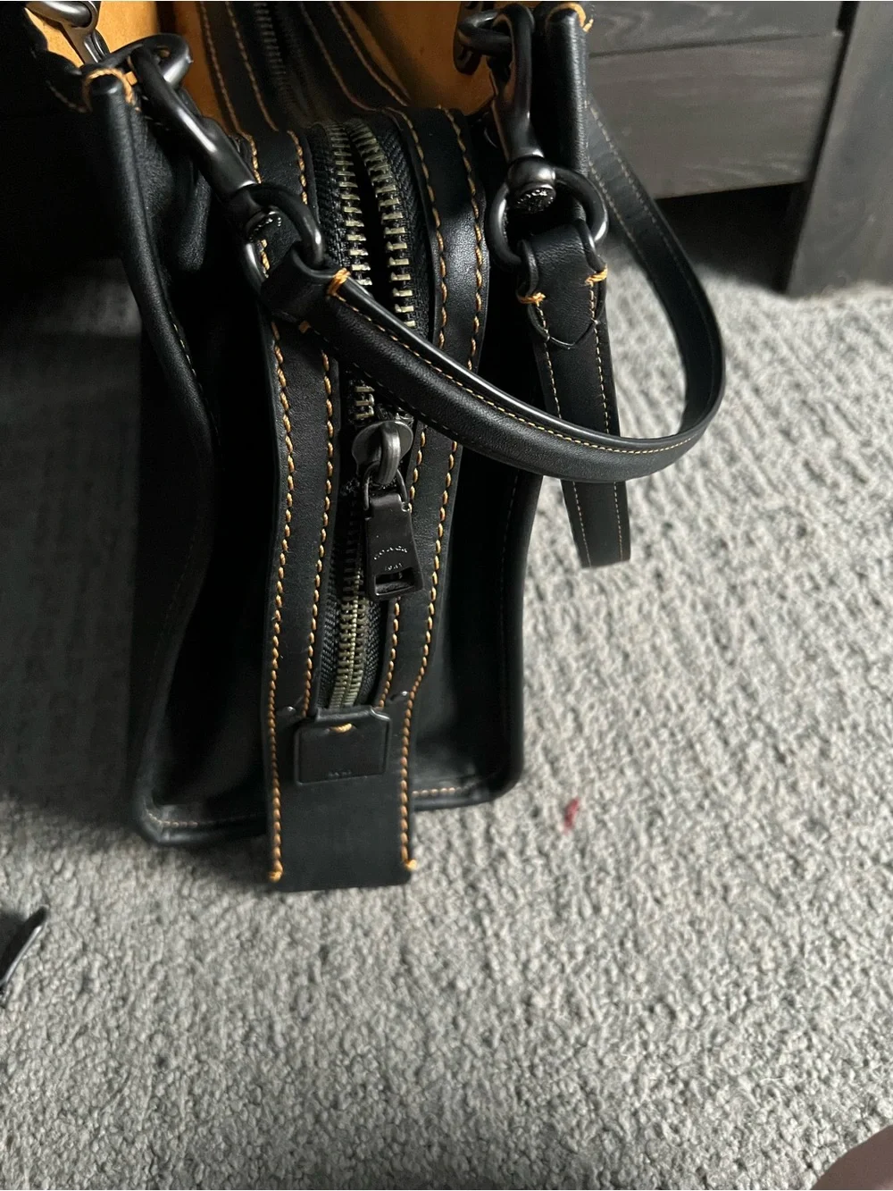 COACH leather Rogue 30 and Wallet Set Leather Purse Handbag new